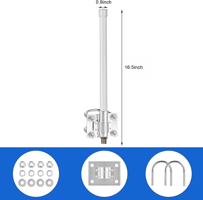 1090MHz 978MHz Dual Band ADS-B Antenna Flightaware Outdoor 5dBi Fiberglass Antenna with 10ft Extension SMA Cable, Increase Catching Distance and Number, Eifagur