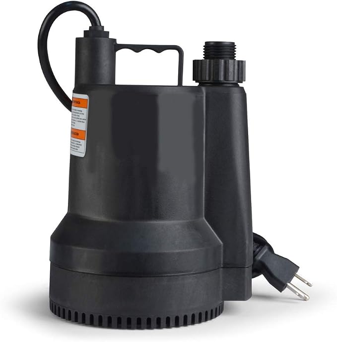 ECO-FLO Products SUP54 Manual Submersible Utility Pump, 1/6 HP, 1,680 GPH