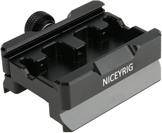 NICEYRIG Quick Release Clamp for ARCA Swiss Standard, with Bottom Plate for Manfrotto 577/501/504/701, Gimbal Tripod Switch Adapter for RS2/RSC2/Ronin S, Zhiyun Crane 2S/Weebill Lab - 394