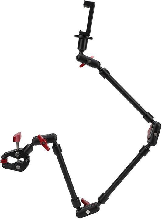 Yunseity Phone Holder, 360 Degree Adjustable Foldable Desktop Camera Stand for Mobile Phone LED Light (31 Inch)