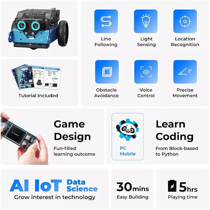 Makeblock mBot2 Coding Robot for Kids, Code Learning Support Scratch & Python Programming, Robotics Kit for Kids Ages 8-14 and up, Building STEM Robot Toys Gifts for Boys Girls
