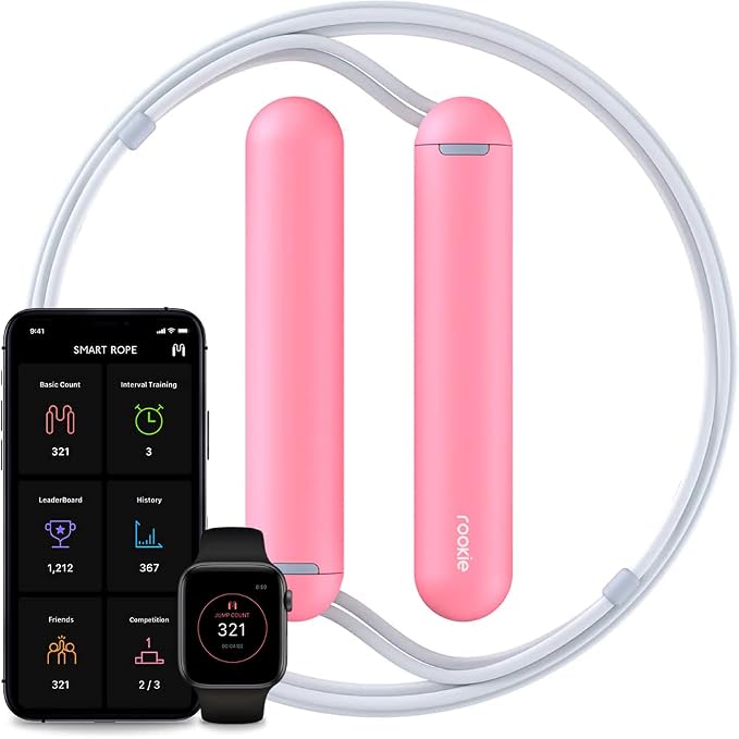 Tangram Smart Rope Rookie – Smart Jump Rope with Counter & App, Bluetooth Fitness Tracker, Adjustable Jump Rope for Weight Loss, Cardio, HIIT & Home Workouts