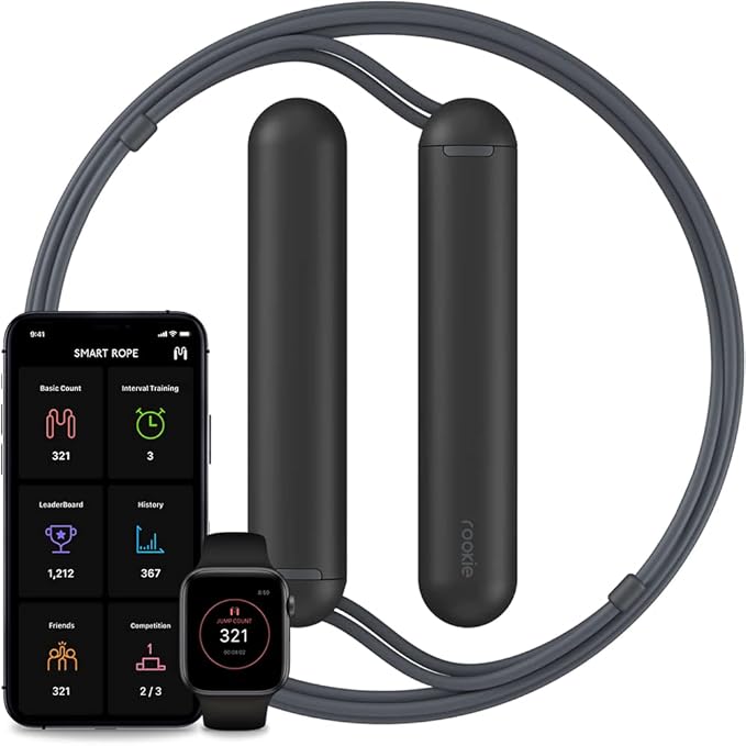 Tangram Smart Rope Rookie – Smart Jump Rope with Counter & App, Bluetooth Fitness Tracker, Adjustable Jump Rope for Weight Loss, Cardio, HIIT & Home Workouts