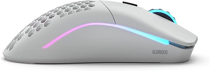 GLORIOUS Model O Wireless Gaming Mouse - Superlight, 69g Honeycomb Design, RGB, Ambidextrous, Lag Free 2.4GHz Wireless, Up to 71 Hours Battery - Matte White