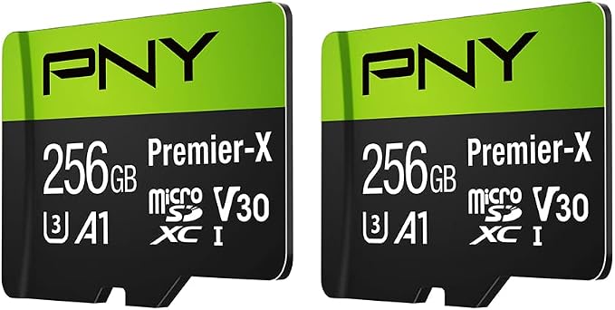 PNY 256GB Premier-X Class 10 U3 V30 microSDXC Flash Memory Card 2-Pack