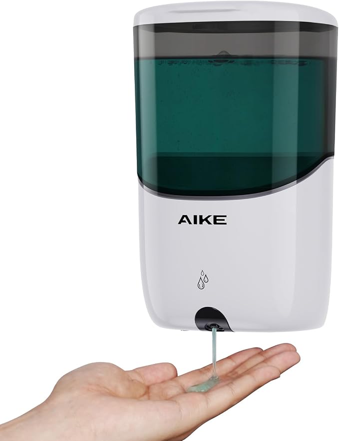 AIKE Automatic Soap Dispenser and Wall Mount Paper Towel Dispenser Bundle, Model AK1216& AK5301 White