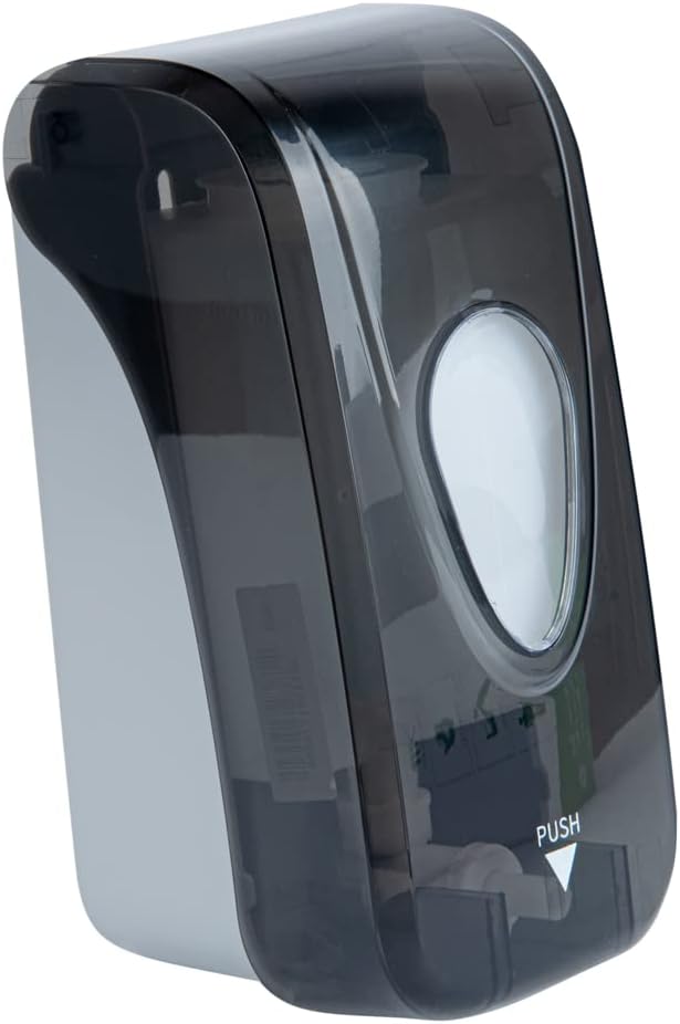 Restaurantware Clean Tek Professional 33 Ounce Manual Soap Dispenser 1 Wall-Mountable Soap Dispenser - For Gel Or Liquid Soap Black Plastic Soap Dispenser Push Mechanism Transparent Tank