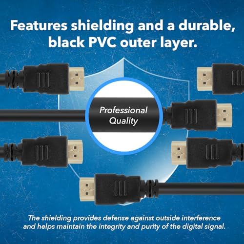 OREI Ultra High Speed 4kHDMI Cable 6ft – High-Speed 10.2Gbps, 3D, ARC, Ethernet – Premium 6ft HDMI Cable for TVs, Monitors, Home Theater & Gaming (50 Pack)