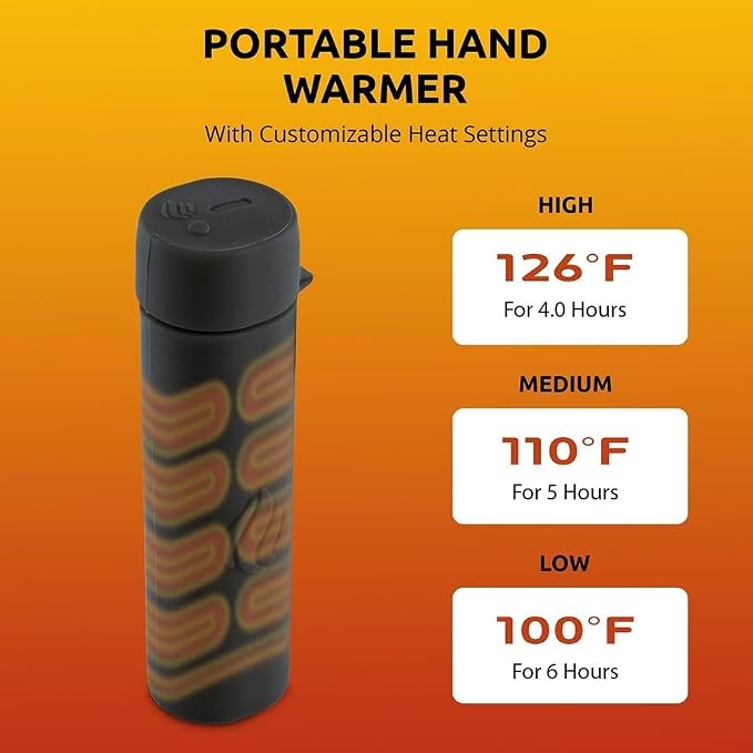 POWERPAW Rechargeable Hand Warmer Portable Electric Hand Heater 3 Heat Levels 5000mAh Battery USB-C Reusable Pocket Warmer for Cold Hands