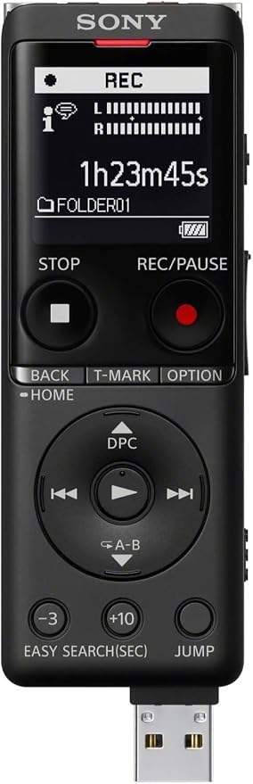 Sony ICD-UX570 Digital Voice Recorder, Bundle with Turnstile Audio 3-in-1 Multifunctional Wireless Lavalier Microphone