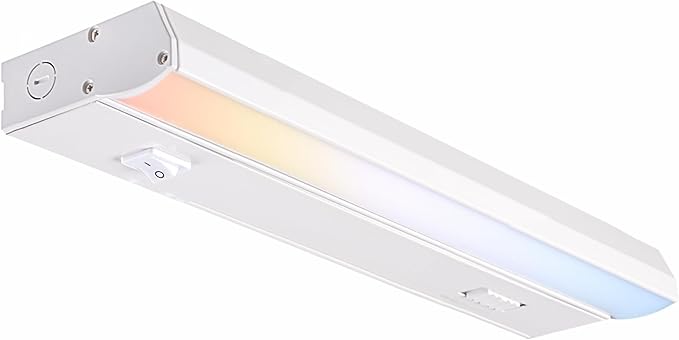 PARMIDA LED Under Cabinet Lighting, Hardwired Installation, 12 Inch, 9W, 5CCT Color Selectable - 2700K/3000K/4000K/5000K/6000K, ETL Listed, 120V, Dimmable, 600 Lumens, White Finish