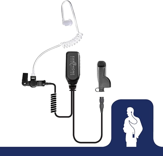 Radio Earpiece for Motorola APX Series, EP1334QR-PTT Quick Release Hawk Lapel Mic, Police Surveillance Headset, Includes Exclusive Accessory Pack