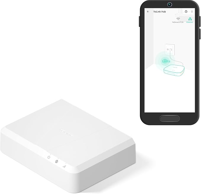YoLink Hub 3 Smart Home Gateway: 4G LTE Cellular ($6.99 Monthly Fee), WiFi, Ethernet, Battery Backup Seamless Plug & Play Installation, Ideal for Remote & Urban Residences, 1/4 Mile Extended Range