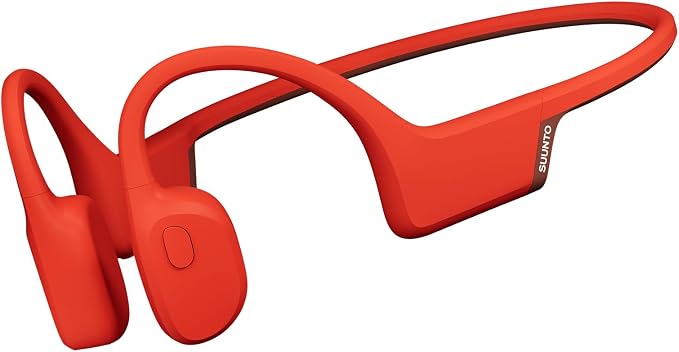 SUUNTO Sonic Open-Ear Bone Conduction Sports Headphone, Bluetooth Wireless Headset w/Enhanced Bass & Multipoint Connection, 10H Playtime w/Fast Charging, Built-in Dual Mics, Waterproof & Light, Red
