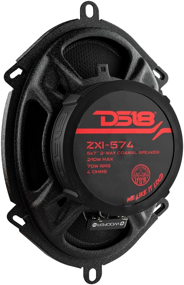 DS18 ZXI-574 Elite 5x7 Inches 2-Way Coaxial Car Speakers with Kevlar Cone 210 Watts 4-Ohm (2 Speakers)