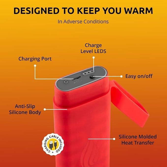 POWERPAW Rechargeable Hand Warmer Portable Electric Hand Heater 3 Heat Levels 5000mAh Battery USB-C Reusable Pocket Warmer for Cold Hands