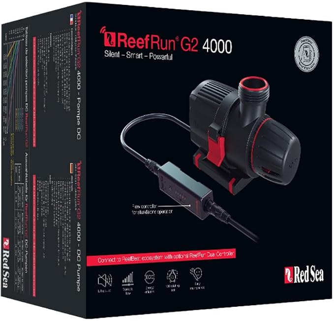 Red Sea ReefRun G2 4000 Aquarium DC Water Return Pump (530-1060 GPH) - Controller Sold Seperatly | ReefBeat Control & Notifications for Freshwater or Saltwater Marine Use