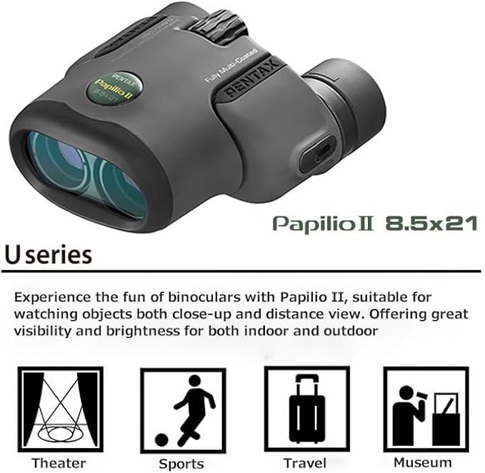 Pentax 8.5x21 U-Series Papilio II Binocular Suitable for Watching Objects Both Close-up and far Away