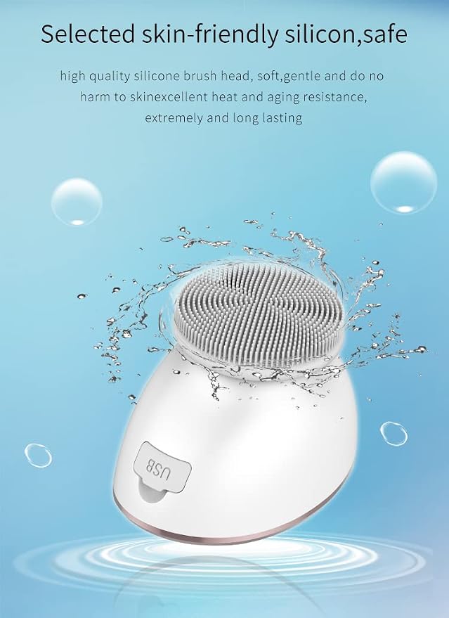 ETHERIA Cosmetics 2 in 1 Facial Cleansing Brush - Face Cleanser Brush - Silicone Face Scrubber - Facial Massage Cleanser - Face Washing Brush - Cleansing Brush - Face Massager - Face Scrubber