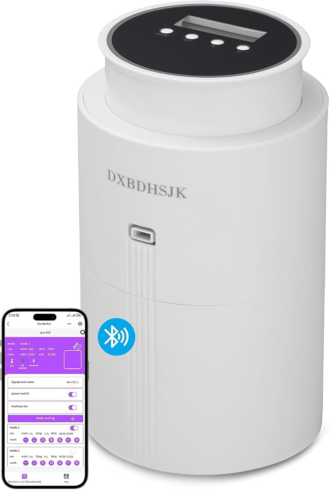 Bluetooth Waterless Diffuser, Smart Home Essential Oil Diffuser, Fragrance Coverage Up to 2,000 Sq Ft, Ideal for Home, Hotel, Office, Restaurant and Spa. (White)