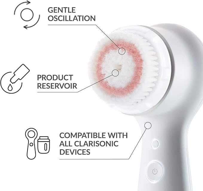 Microtree Electric Facial Cleansing Brush and Brush Head Replacement, Ultrasonic Vibrating Face Brush