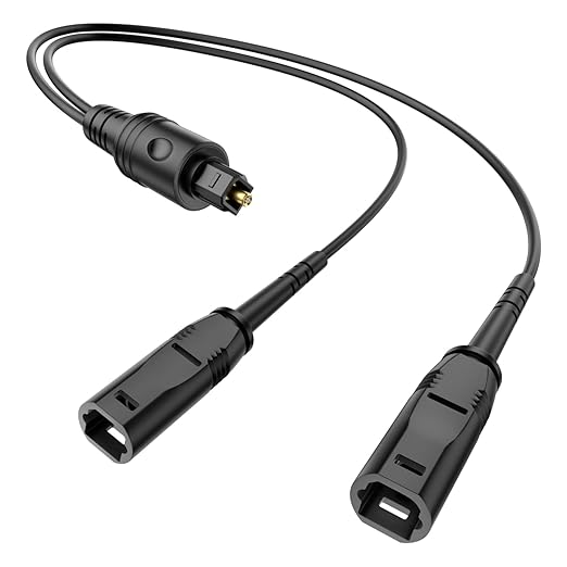 VANAUX Optical Audio Cable, Digital Optic Cord for Soundbar[Cotton Braided,Metal Case,Gold-Plated Plug] Toslink S/PDIF Cable for Home Theater,Sound Bar,TV,PS4 (1ft/0.3m)