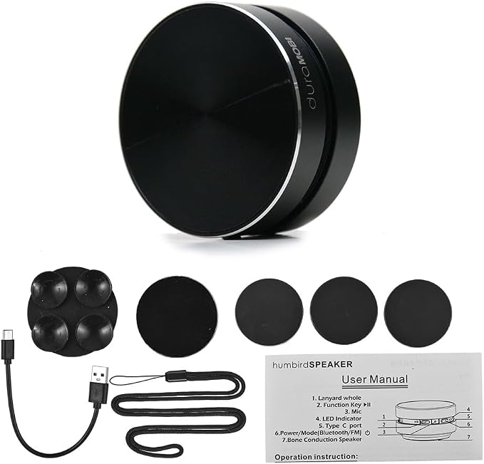 Wireless Mini Bone Conduction Speaker, Stereo Bass Sound Creative Portable Speaker Mini Size Music Player Built-in Mic Sound Box with Magnetic Adsorption Function