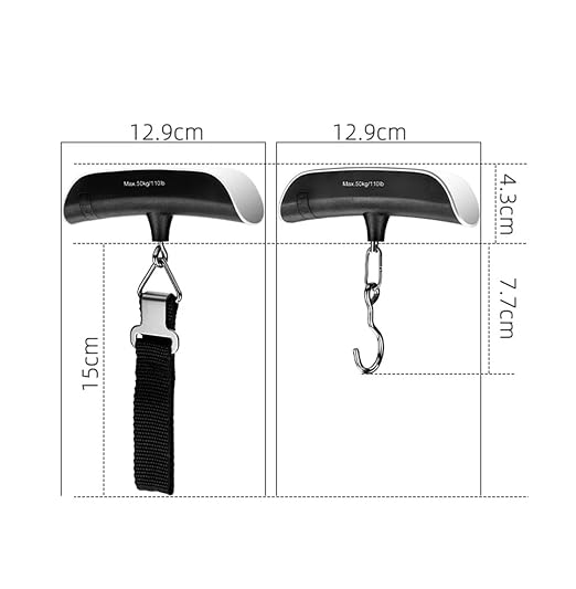Luggage Weight Scale, 3pcs Mini Portable Digital LCD Display Electronic Portable Scale Travel Luggage Weighing Duffel Bag 110lb/50kg Weight Balance Tool,for Travel(Webbing Belt)