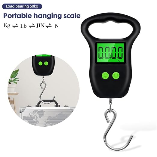 JSEIAJB Newest 50kg/110lb Hanging Scale Digital Portable Luggage Weight Backlight Hook Fishing Weigh