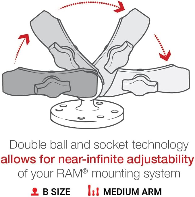 RAM MOUNTS X-Grip Universal Phone Mount Holder with Drill-Down Base & Medium Arm, Secure Smartphone Cradle for iPhone & Android RAM-B-138-UN10