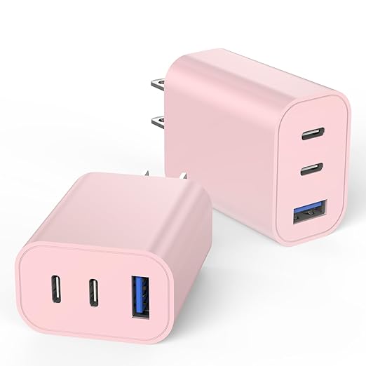 USB C Charger Block for Apple iPhone 17 Fast Charging, 2-Pack 35W USB Charging Block PD Power Adapter Multiport Type C Wall Charge Block for iPhone 17/Air/16/16 Pro/15/15 Pro/Pro Max/Plus/14/13/12
