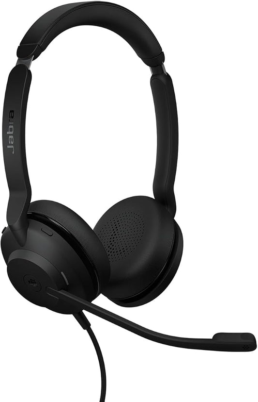 Jabra Evolve2 30 SE (2025 Version) Wired Dual-Ear Headset with Microphone for Work – Computer Headset - New USB-A and USB-C Cable - Goes with All Online Meeting Platforms - Black