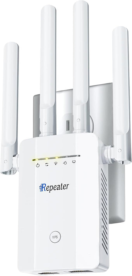 2026 New WiFi Extender Signal Booster, Long Range up to 13355Sq.ft, Wireless Internet Repeater Routers Signal Amplifier for Home, Office, Garage, 8X Faster Access Point with Ethernet Port, 1-Tap Setup