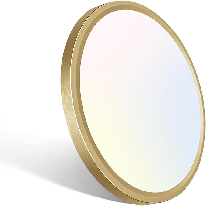 libtit 7 Inch Golden Flush Mount Ceiling Light, 15W Aureate Ceiling Light Fixture, 3000K/4000K/6500K Color Selectable, Gilded Round Ceiling Lighting for Bedroom Kitchen Pantry