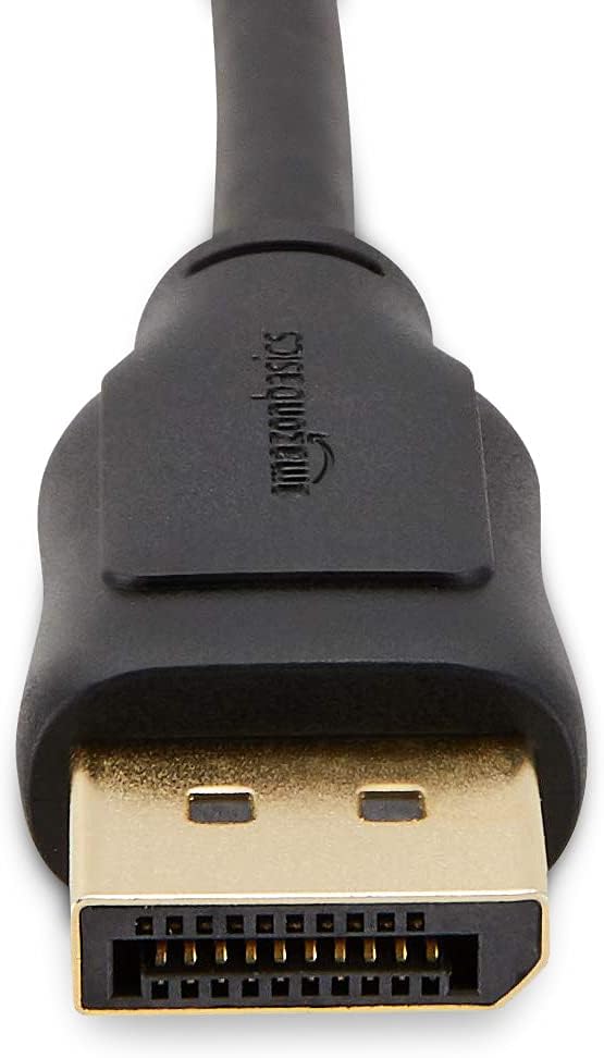 Amazon Basics 10-Pack DisplayPort 1.2 Cable, 4K@60Hz, 2K@165Hz, 21.6Gbps High-Speed, Gold-Plated Plugs, 6 Foot, Black