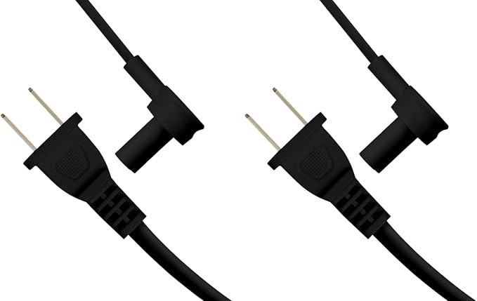 2-Pack - Power Cords Compatible with Sonos Era 100 and Era 300 Speakers (6-Foot, Black)