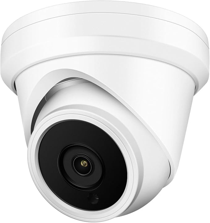 4MP PoE IP Turret Dome Camera, 2.8mm Wide Angle, H.265, CCTV Security Camera Outdoor Rated Waterproof IP66,NDAA Compliant (Regular IR)
