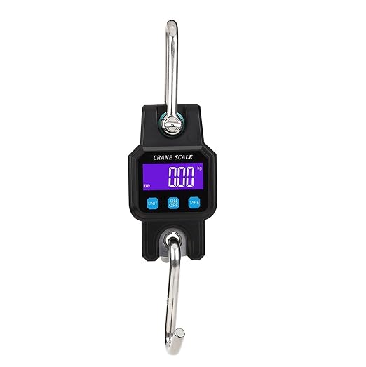 300kg Rechargeable Digital Eletronicos Scale Backlight Hanging Hook Double Accuracy Fishing Travel Weighing Scale Multiple Functions(Black)