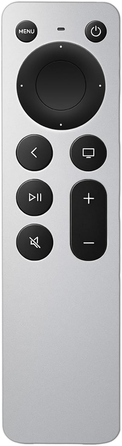 Universal Replacement for Apple TV Remote: for Apple TV 4K/HD/Gen 1 2 3 with TV Control (NO Siri & Touch) for Home Family Elderly, Silvery-White