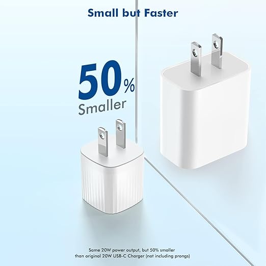 USB C Charger Block for iPhone 17 Charging, 2Pack 20W USB C Wall Charger Block Fast Charging Blocks Plug Bricks PD Type C Adapter for iPhone 17 Air/17 Pro Max/16 ProMax/16Plus/15/14/13/12/AirPods/iPad