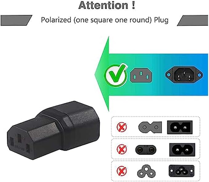 (10Packs C14 to C13 Adapter, Connects Computers, Servers, Printers, Monitors and More