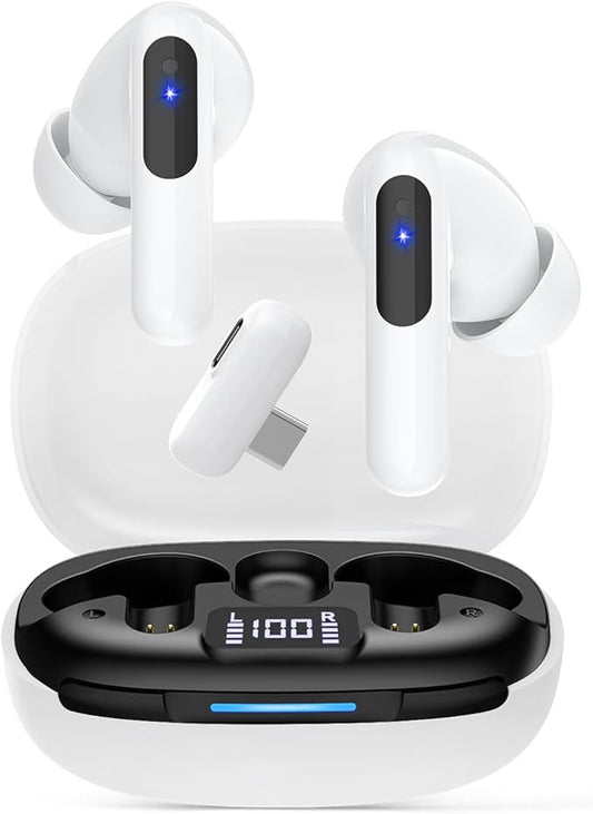 RYR Wireless Gaming Earbuds, 20ms Low Latency, Gaming Earbuds with Noise Cancelling Mic, 2.4Ghz & Bluetooth, LED Display, 36H Playtime for Meta Quest 3/2, PS5, PS4, VR, Switch, Steam Deck, PC, Phone