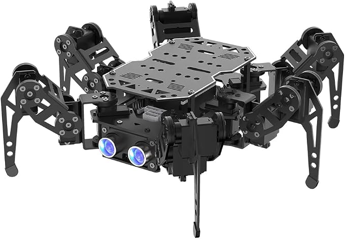 18DOF Hexapod Robot for Arduino Programming, Spider Walking Crawling Self-Balancing AI Vision Voice Control Obstacle Avoidance, STEM Education Open Source Robot with Tutorials, miniHexa Advanced Kit