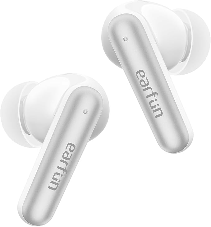 EarFun Air Pro 4i Noise Cancelling Wireless Earbuds, Hi-Res Sound with LDAC, 6 Mics AI ENC Clear Call, 40H Playtime, Multipoint Connection, Surround Sound, Bluetooth 5.4, Wireless Charging, White