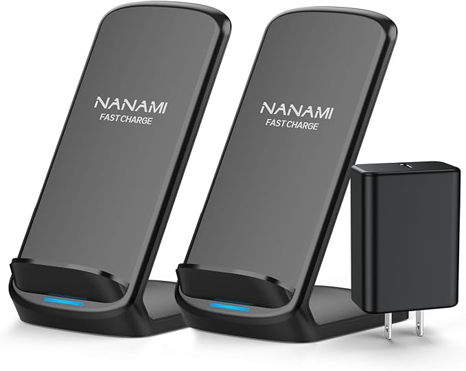 Wireless Charger - NANAMI Wireless Charging Stand with USB C Charger 30W Wall Charger PD3.0 Fast Charging for iPhone 15/14/13/12/SE 2020/11 Pro/8, Samsung Galaxy S24/S23/S21/S20/S10