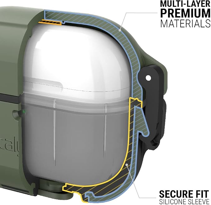 Catalyst Total Protection Case for AirPods 3rd Generation 2022, 330ft Waterproof Case for AirPods 3, Shockproof Cover for AirPods 3rd Generation, Durable Protection for AirPods 3 with Carabiner
