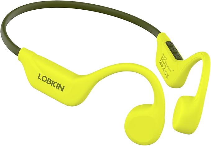LOBKIN Bone Conduction Headphones Bluetooth 5.4, Open Ear Headphones with Mic, Wireless, 10H Playtime, IPX5 Waterproof Sports Headphones (Yellow)