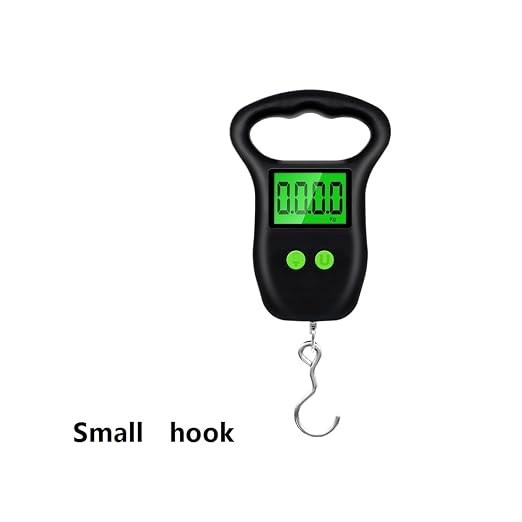 Digital Fish Hanging Hook Scale, 50kg Luggage Hanging Scale Weight Balance Suitcase Weighting Tool Backlight(Small Hook)