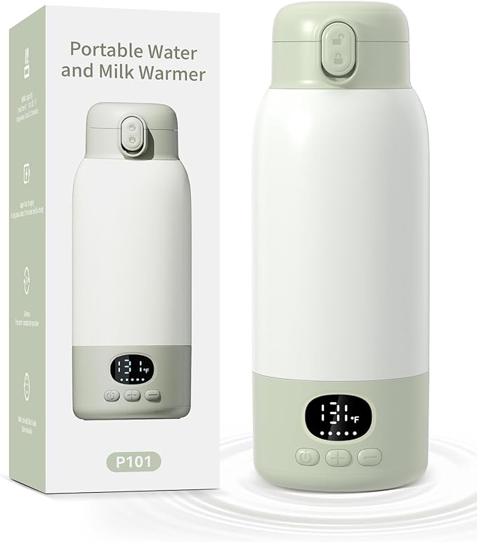 SORUTO Portable Bottle Warmer for Travel, 45W Fast Charging Milk Warmer with 17oz Large Capacity, Fast Heating Breast Milk Warmer, Long Battery Life, Precise Temp Control for Car, Outdoor
