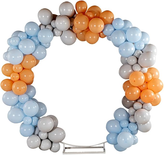 Restaurantware-Balloonify Balloon Garland Set, 1 Party Decoration Kit - 160 Balloons, With Chain, Blue, White, & Beige Latex Balloon Arch Kit, Includes Glue Dots
